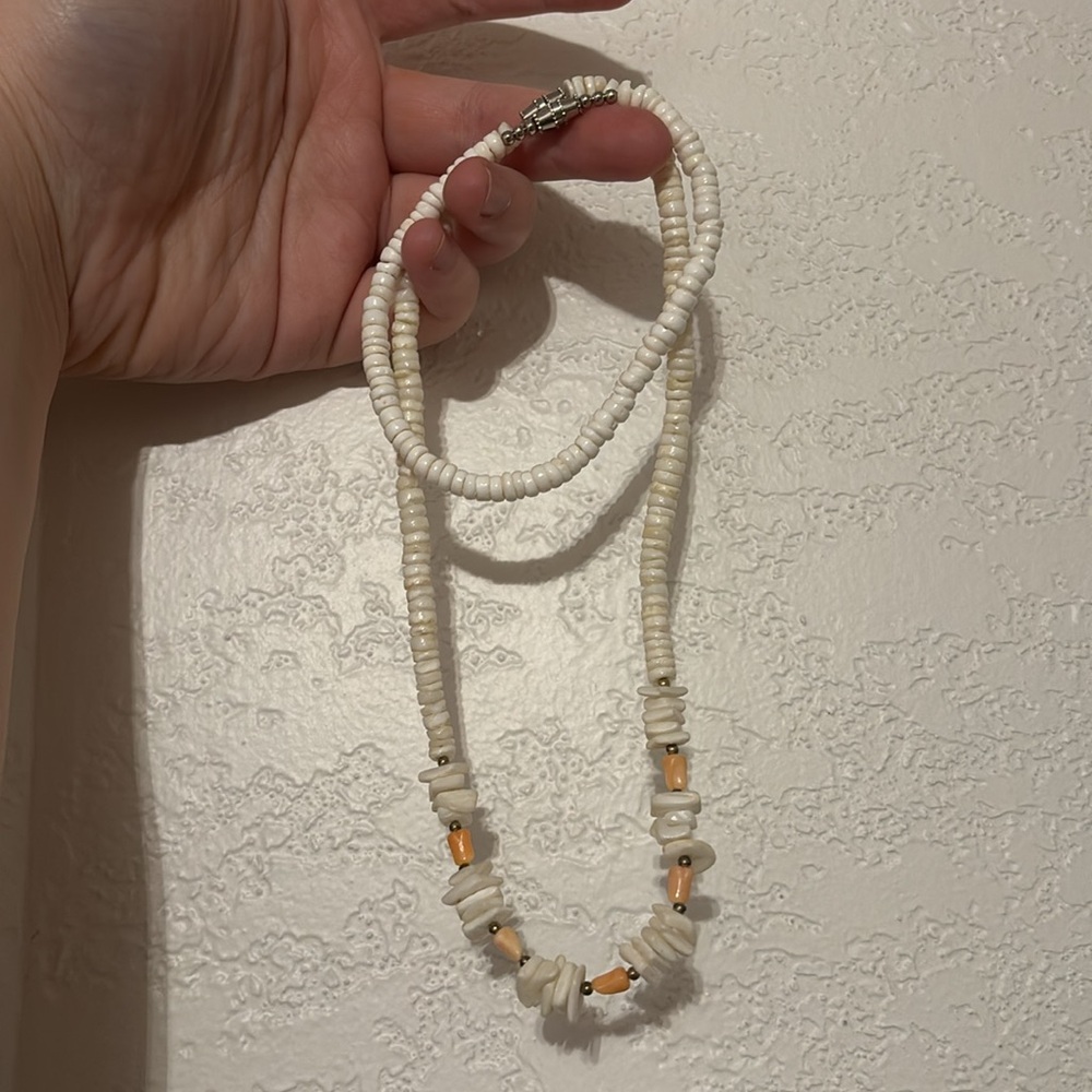 Anklet and necklace bundle beach theme shell beads EUC